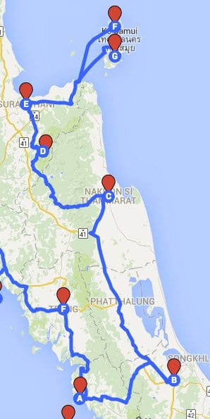 north to south thailand road trip