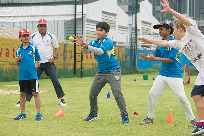 Kids training at Cricket Academy in Bangkok